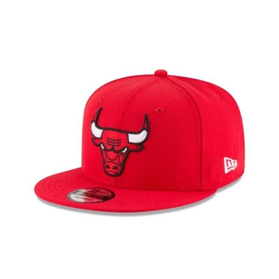 Red Chicago Bulls Hat - New Era NBA Basic 9FIFTY Snapback Caps USA0295378